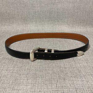 Vintage Genuine Ostrich black mens belt